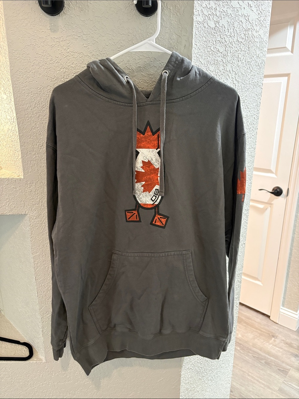 Dive Bomb Industries Men's Charcoal Pullover Hoodie with Maple Leaf